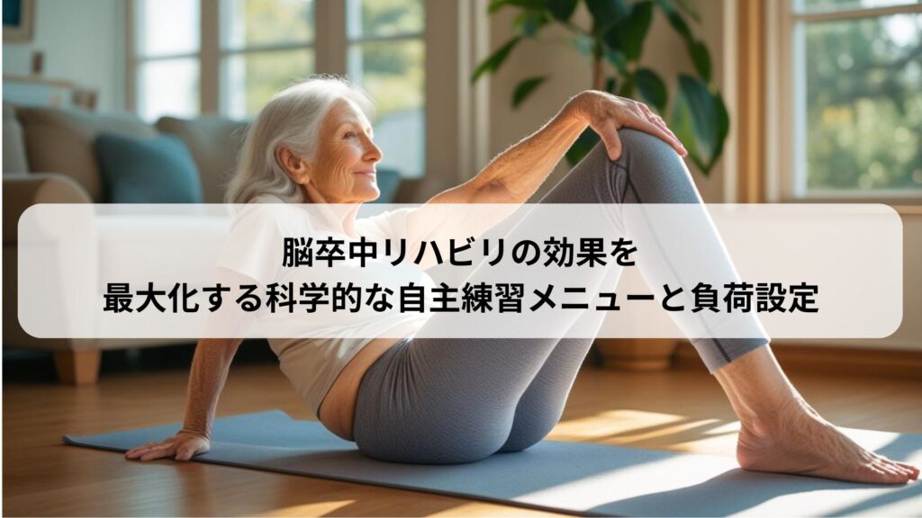 脳卒中リハビリの効果を最大化する科学的な自主練習メニューと負荷設定